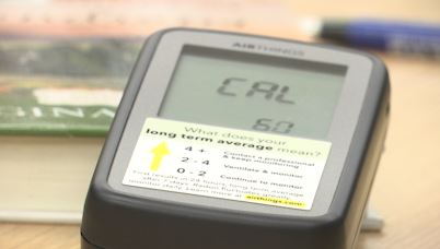 Radon detectors for rent at Bismarck Veterans library