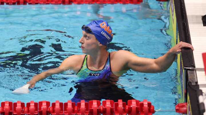 Katie Ledecky posts third-fastest time in history to open swimming nationals