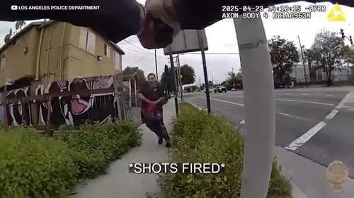 Shots fired after dangerous chase in Watts captured on Los Angeles police bodycam video