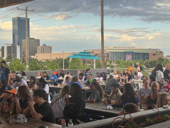 ‘Welcome to Thunder’: NBA Finals fans brave OKC thunderstorm ahead of Game 1 