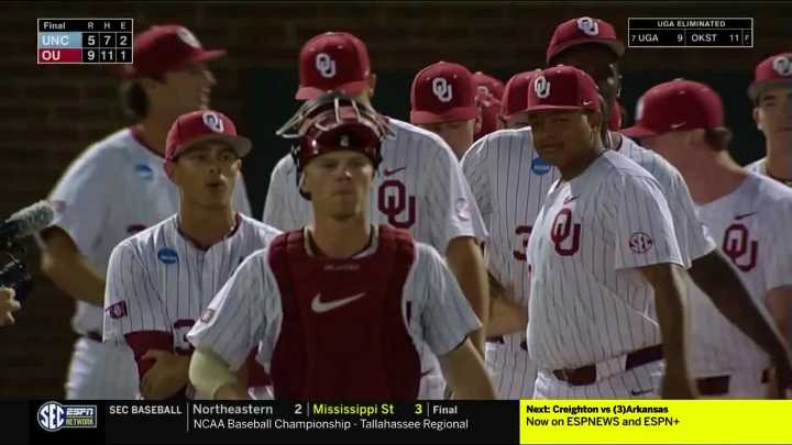 What channel is Oklahoma vs. UNC Baseball on? Time, schedule, after Sooners force regional final