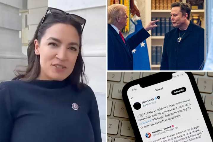 AOC mocks Trump-Musk break-up in Instagram story