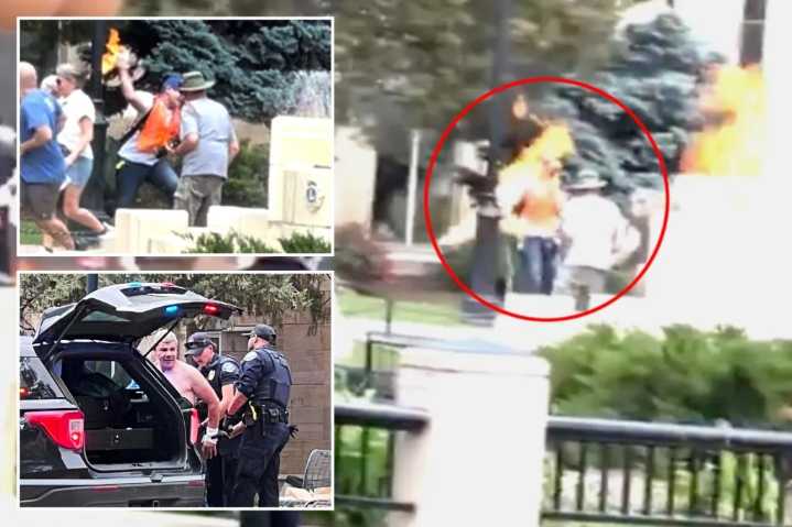 Colorado terror suspect Mohamed Sabry Soliman accidentally set himself on fire before attack: video