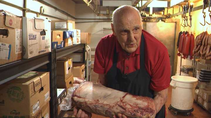 96-year-old butcher not only has a fine collection of meats, but treasured memories as well