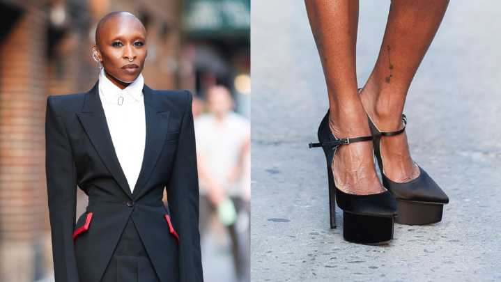 Cynthia Erivo Dons Tall Giambattista Valli Platforms on 'Colbert'