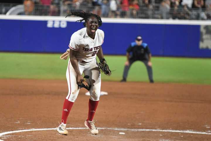 Texas Tech's NiJaree Canady breaks down after heavy pitching load in Women's College World Series