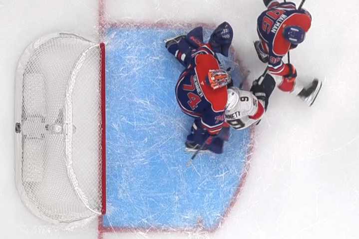 Controversial video replay costs Edmonton Oilers two goals to start Stanley Cup Final