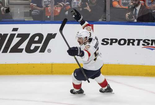 Marchand scores in 2nd OT, Panthers beat Oilers 5-4 in Game 2 to even the Stanley Cup Final