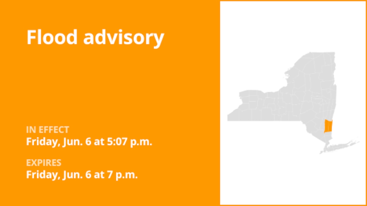 NY weather: Flood advisory issued for Dutchess County Friday evening due to significant rainfall
