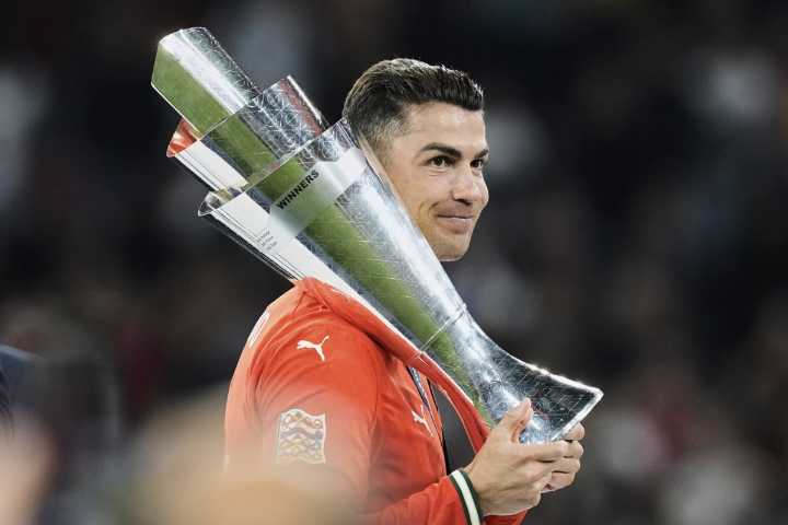 Cristiano Ronaldo sheds tears of joy after Portugal's Nations League triumph