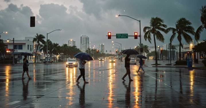 Intensas lluvias y tormentas eléctricas marcan el inicio de semana en Miami y sur de la Florida