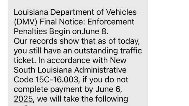 St. Bernard Parish Sheriff's Office warns of another OMV scam