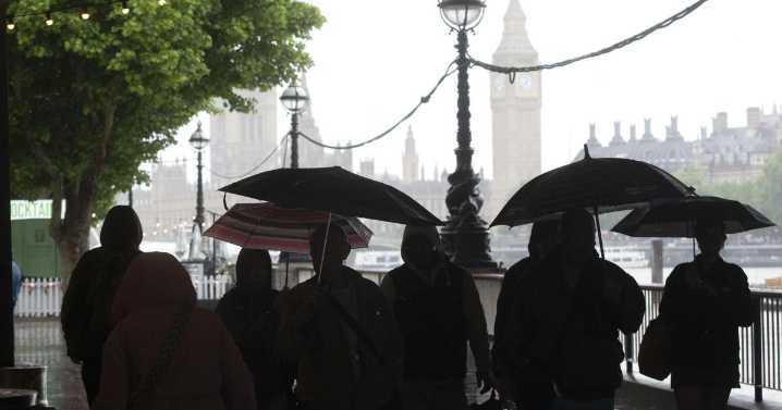 Sudden downpours and rumbles of thunder across parts of England