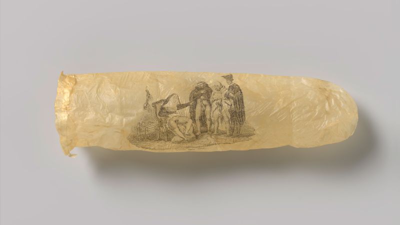 Rare 19th-century condom with erotic etching goes on display at Dutch museum