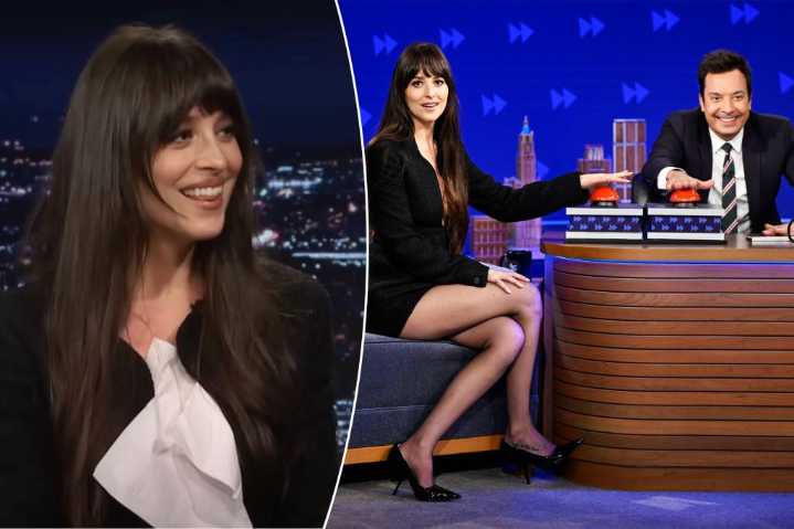 Dakota Johnson barley avoids wardrobe malfunction with risky outfit design