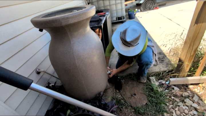 Collect rain in barrels, save up to 20% off your water bill