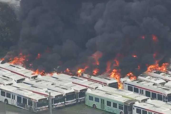 SEPTA buses on fire in Philadelphia's Nicetown