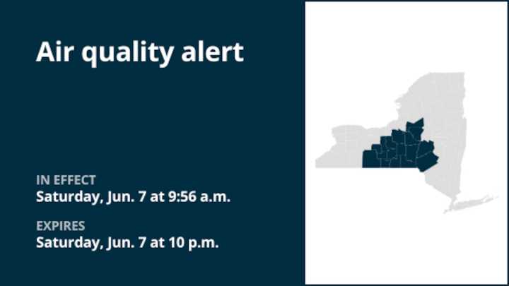Air quality alert for New York Saturday