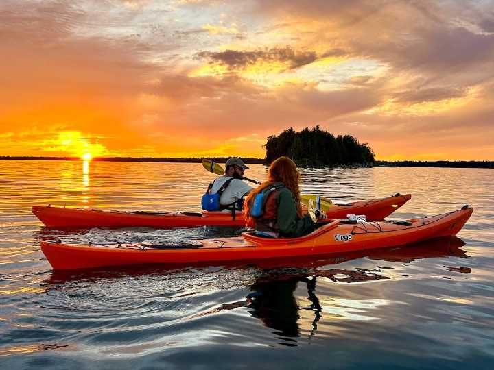 Sunset, Full Moon kayak tours are bucket-list adventures at this Les Cheneaux Islands paddling spot