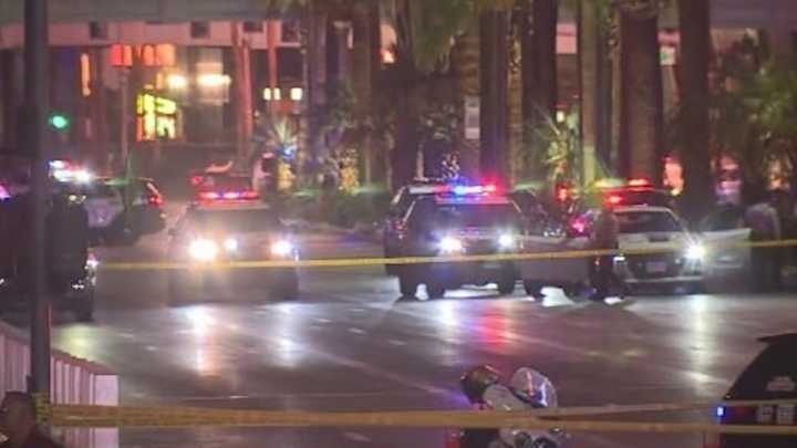 Las Vegas police respond to shooting on Strip