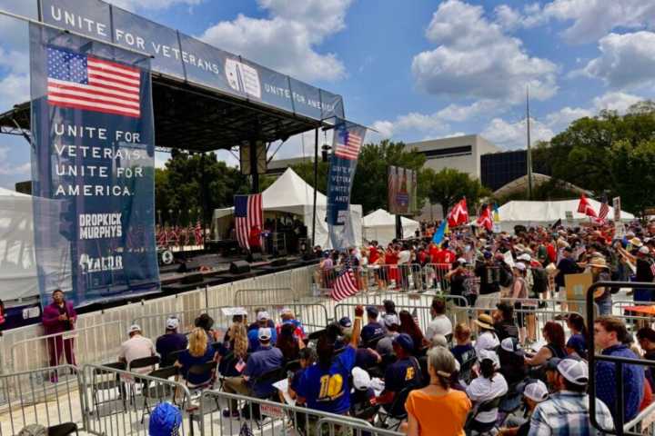 ‘I’m really horrified’: 100-year-old WWII vet joins thousands protesting planned VA cuts