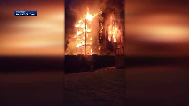 3-alarm fire rips through through Revere triple