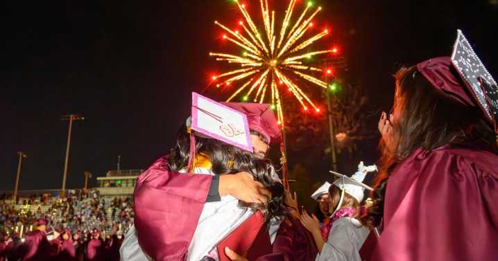 Calexico Bulldogs graduate, celebrating their remarkable achievements