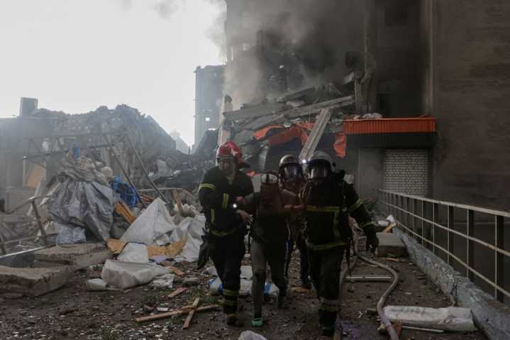 Russian attack on Ukraine’s Kharkiv kills three, wounds 22, mayor says