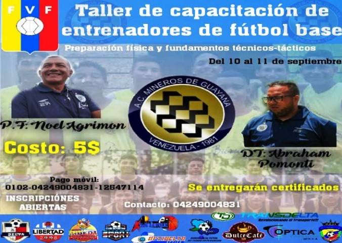 FVF llevará a cabo un taller para formar entrenadores de fútbol en Tucupita