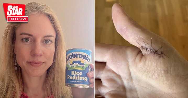 Doctor nearly dies in kitchen bloodbath after severing artery on tin of rice pudding