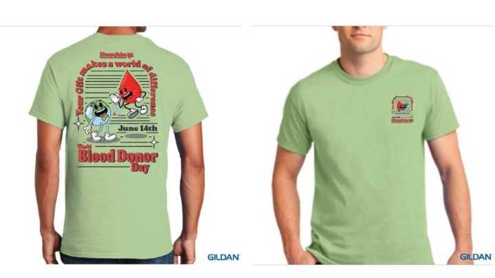 Father's Day raffle and free t-shirts offered to blood donors, June 8