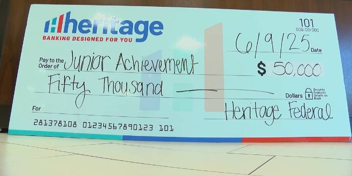 Heritage bank pledges $50,000 to Junior Achievement
