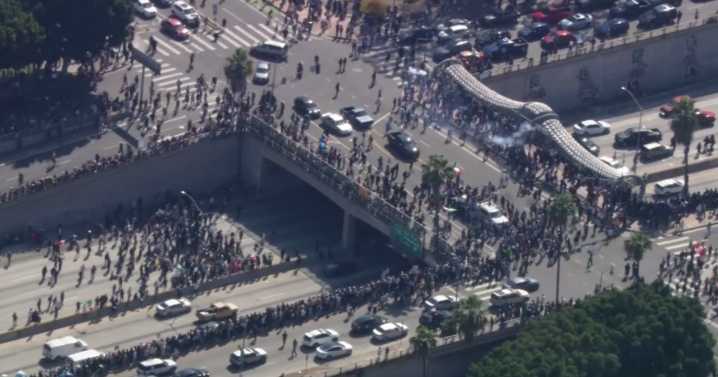 Los Angeles ICE protest crowds shut down 101 Freeway amid National Guard deployment after immigration operations