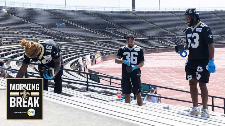 Morning Break: Saints players and staff help refurbish Tad Gormley Stadium