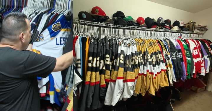 Local Vegas Golden Knights fan amasses collection of nearly 400 NHL jerseys