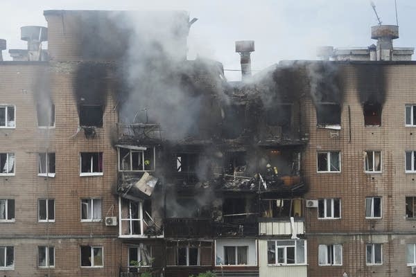 Russian drones and missiles target Ukraine's eastern city of Kharkiv, killing 3, officials say