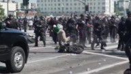 Freeways blocked, cars on fire: LA protests against immigration raids and National Guard deployment