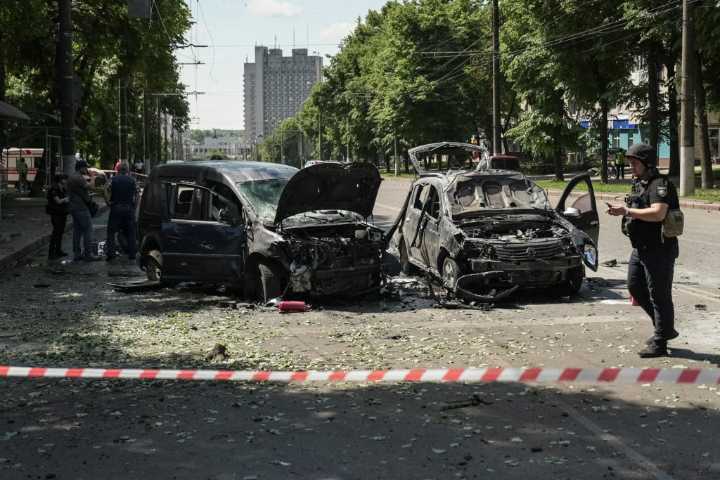 Russian rockets kill 3 in northeastern Ukraine as Kyiv claims it damaged Crimean bridge