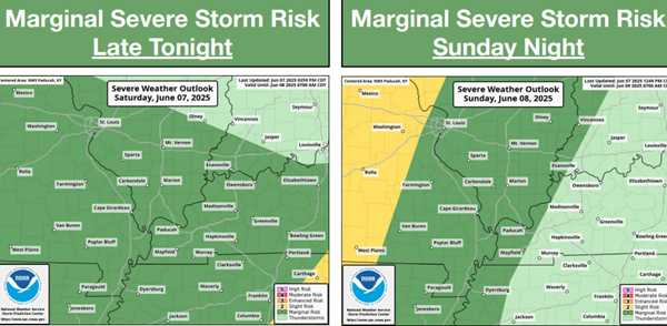 Low-end storm risk still here tonight, Sunday night, Monday