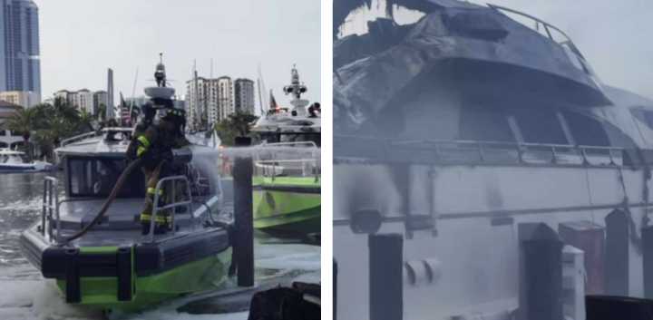 Voraz incendio consume varios yates de lujo en Sunny Isles Beach; autoridades mantienen abierta la investigación