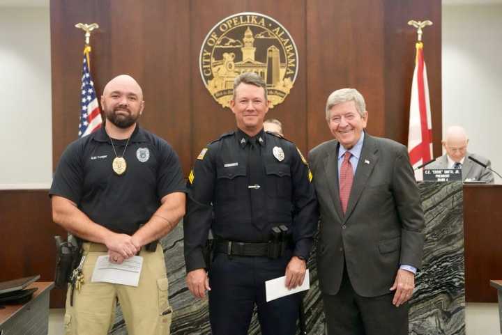 Opelika City Council honors two city employees