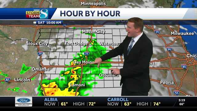 Des Moines weather: Scattered showers and a few storms today