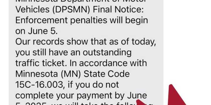 DMV text scams sent to thousands of Minnesotans