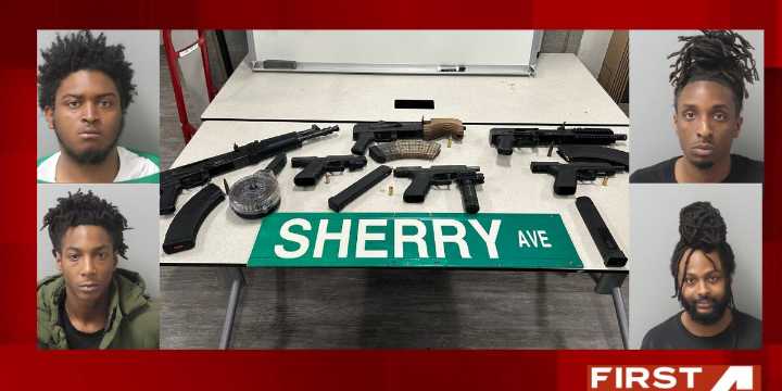 4 local men arrested on gun charges