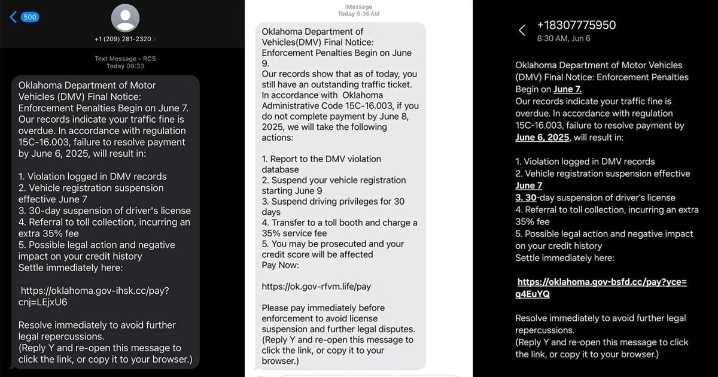 Service Oklahoma warns of text scam scaring people about 'unpaid traffic fines'