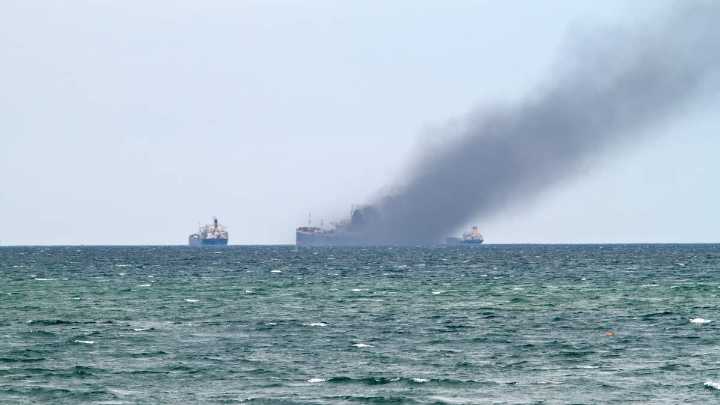 Burning Cargo Ship Carrying 3,000 Electric Vehicles Abandoned Off Alaska