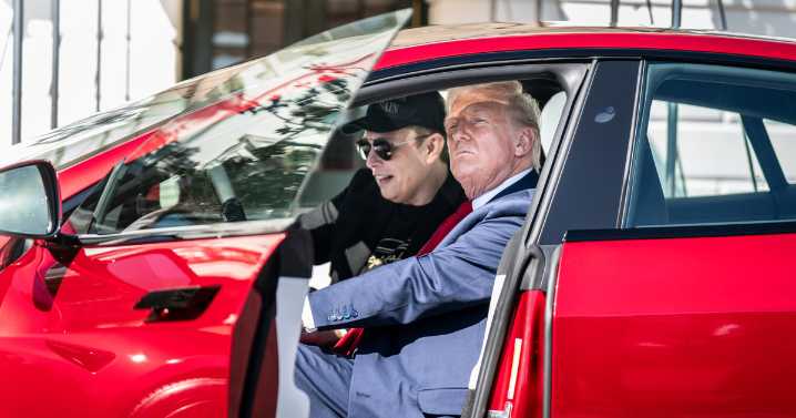 Tesla shares sink as Musk and Trump ridicule each other