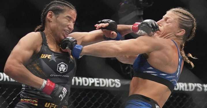 Harrison, Dvalishvili celebrate as 135-pound champions at UFC 316 with President Trump looking on