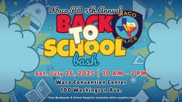 Waco Police Department collecting donations for Back to School Bash