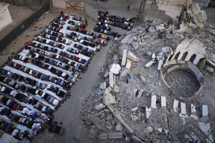 Gaza marks the start of Eid with outdoor prayers in the rubble and food growing ever scarcer Updated 4 hours ago